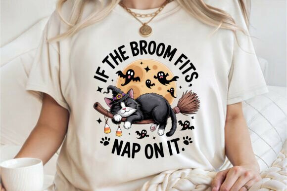 Download Halloween if the Broom Fits Nap Cat PNG - Premium Resources