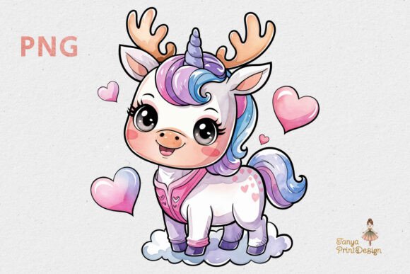 Download Cute Baby Unicorn Deer Clipart PNG - Deer clipart png Collection