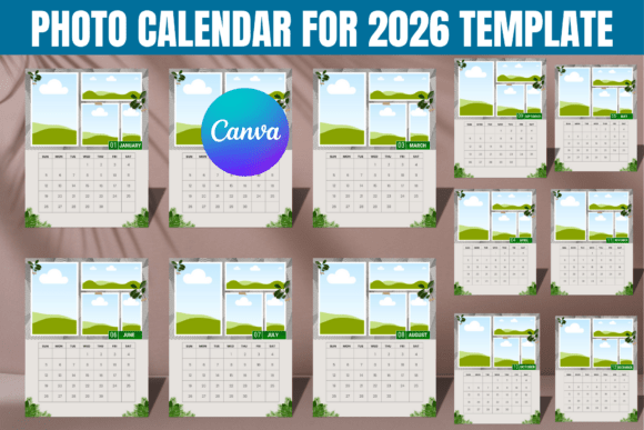 Download Editable Canva Photo Calendar for 2026 - Editable canva Collection